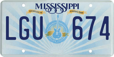 MS license plate LGU674