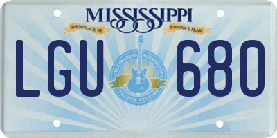 MS license plate LGU680