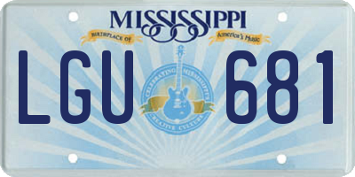 MS license plate LGU681
