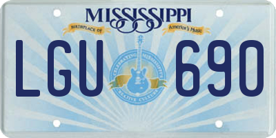 MS license plate LGU690