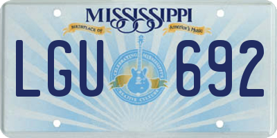 MS license plate LGU692