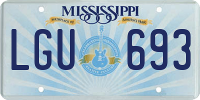 MS license plate LGU693