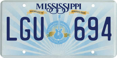 MS license plate LGU694