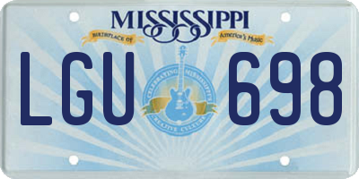 MS license plate LGU698