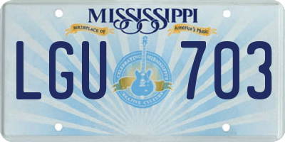 MS license plate LGU703