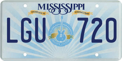 MS license plate LGU720