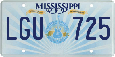 MS license plate LGU725