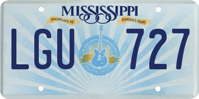 MS license plate LGU727