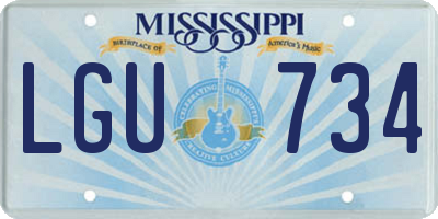 MS license plate LGU734