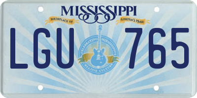 MS license plate LGU765