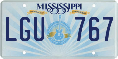 MS license plate LGU767