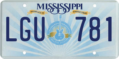 MS license plate LGU781