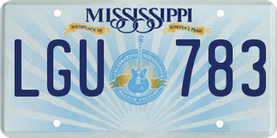 MS license plate LGU783