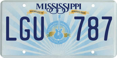 MS license plate LGU787
