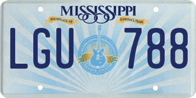 MS license plate LGU788
