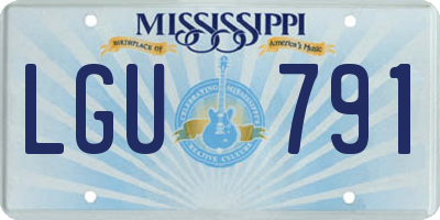 MS license plate LGU791