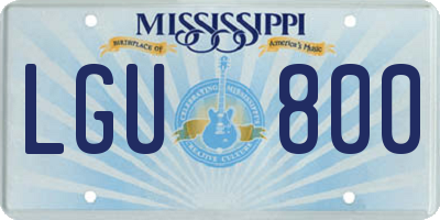 MS license plate LGU800