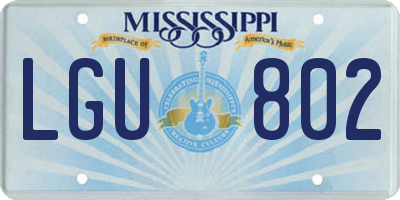 MS license plate LGU802