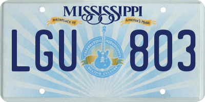 MS license plate LGU803