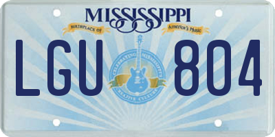 MS license plate LGU804