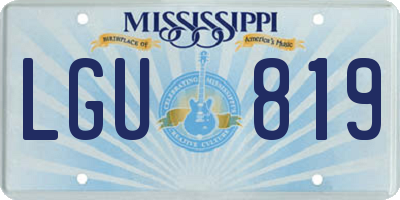 MS license plate LGU819