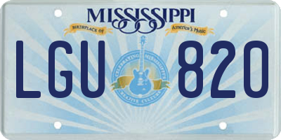 MS license plate LGU820