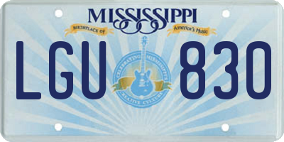 MS license plate LGU830