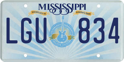 MS license plate LGU834