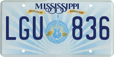 MS license plate LGU836