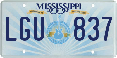 MS license plate LGU837