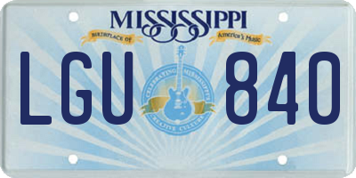 MS license plate LGU840
