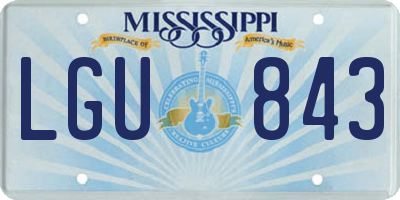 MS license plate LGU843