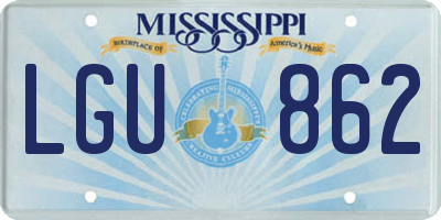 MS license plate LGU862