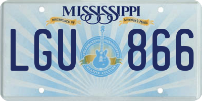 MS license plate LGU866
