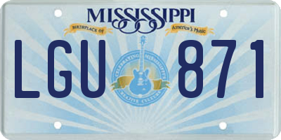 MS license plate LGU871