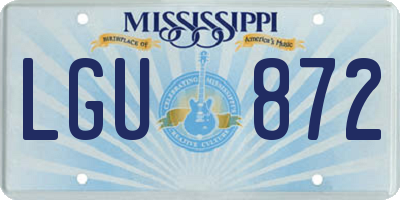 MS license plate LGU872