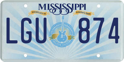 MS license plate LGU874