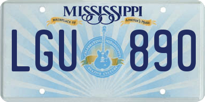 MS license plate LGU890