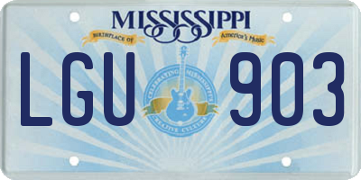 MS license plate LGU903