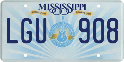 MS license plate LGU908