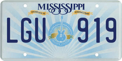 MS license plate LGU919