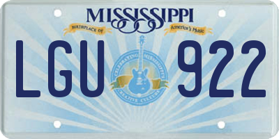 MS license plate LGU922