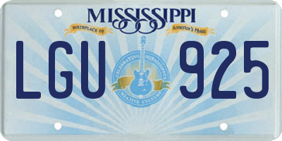 MS license plate LGU925