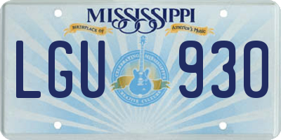MS license plate LGU930