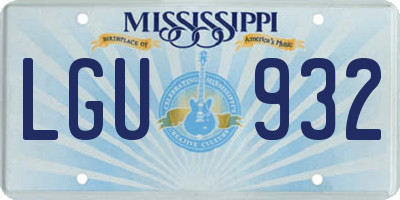 MS license plate LGU932