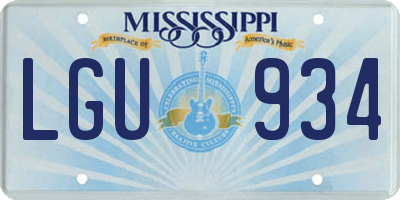 MS license plate LGU934