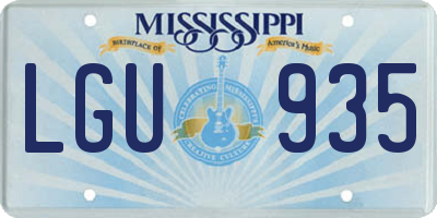MS license plate LGU935