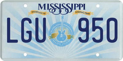 MS license plate LGU950