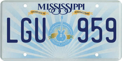 MS license plate LGU959