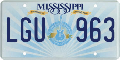 MS license plate LGU963